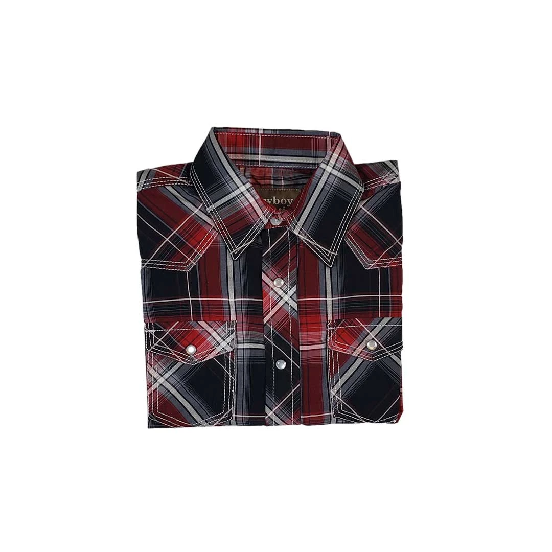 Cowboy Collection Boys' Plaid Snap Shirt 3 Cowboy Collection Boys' Plaid Snap Shirt - Image 3