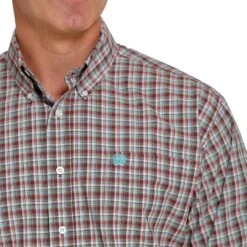 Cinch Men's Plaid Button-Down Shirt -Western Cowboy Equipment Store img46277 cinch men s plaid button down shirt