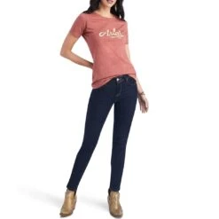 Ariat Women's Wheat Script Graphic T-Shirt -Western Cowboy Equipment Store img47686 ariat women s wheat script graphic t shirt