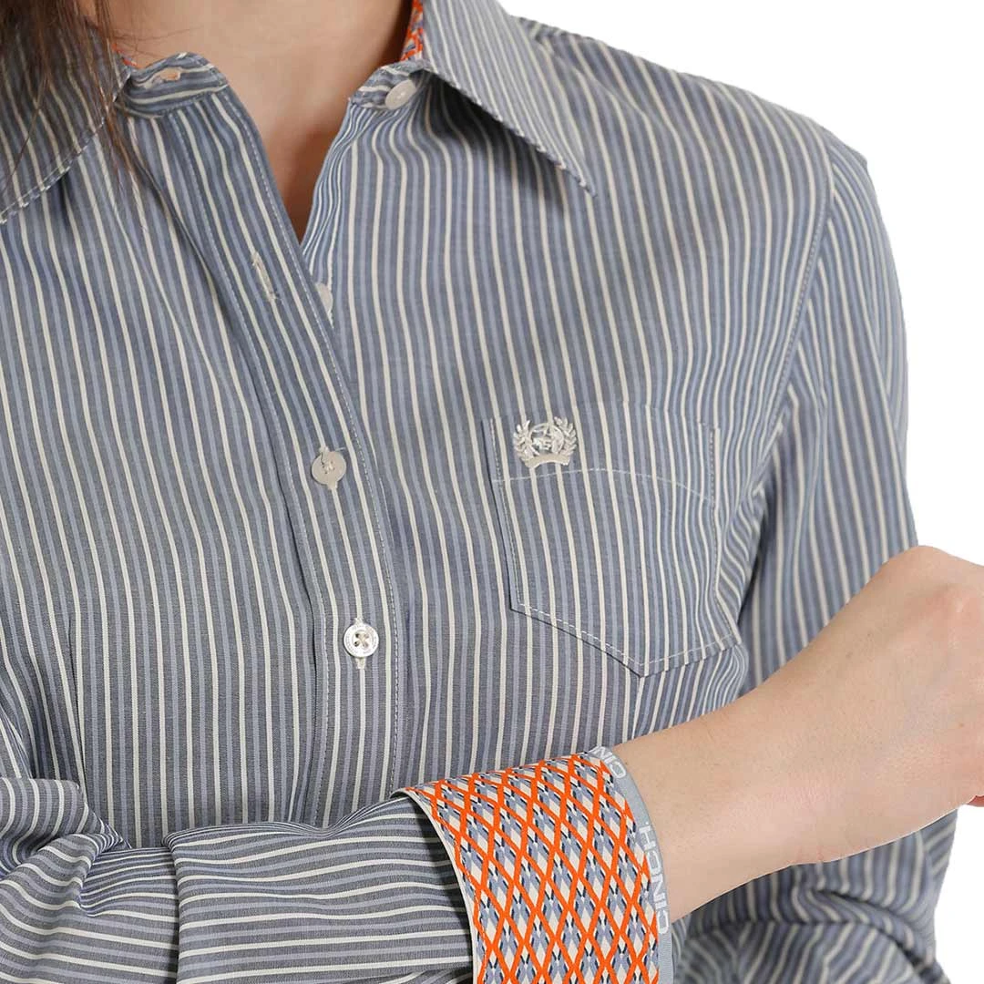 Cinch Women's Stripe Print Button-Down Shirt 4 Cinch Women's Stripe Print Button-Down Shirt - Image 4