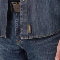 Wrangler Men's Retro Dark Wash Snap Denim Shirt 10 Wrangler Men's Retro Dark Wash Snap Denim Shirt -Western Cowboy Equipment Store img48579 wrangler men s retro dark wash snap denim shirt