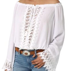 Wrangler Women's Retro Boho Crochet Off-Shoulder Blouse 5 Wrangler Women's Retro Boho Crochet Off-Shoulder Blouse -Western Cowboy Equipment Store img49110 wrangler women s retro boho crochet off shoulder blouse