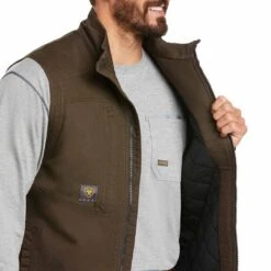 Ariat Men's Rebar Washed DuraCanvas Insulated Vest -Western Cowboy Equipment Store img49759 ariat men s rebar washed duracanvas insulated vest