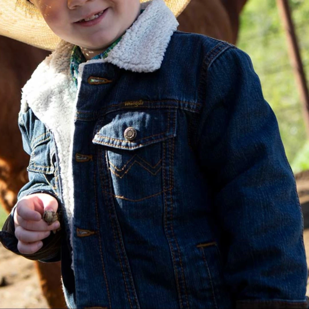 Wrangler Boys' Sherpa Lined Jean Jacket 4 Wrangler Boys' Sherpa Lined Jean Jacket - Image 4