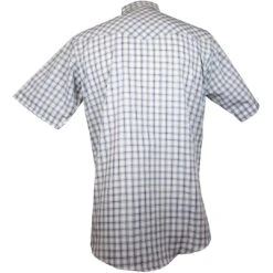 Ely Cattleman Men's Short Sleeve Check Plaid Snap Shirt -Western Cowboy Equipment Store img51730 ely cattleman men s short sleeve check plaid snap shirt
