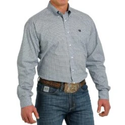 Cinch Men's Geometric Print Button-Down Shirt -Western Cowboy Equipment Store img52990 cinch men s geometric print button down shirt