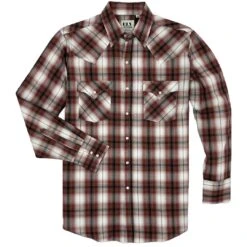 Ely Cattleman Men's Windowpane Plaid Snap Shirt