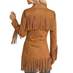 Powder River Outfitters Women's Fringe Micro Suede Snap Jacket -Western Cowboy Equipment Store img56121 powder river outfitters women s fringe micro suede snap jacket