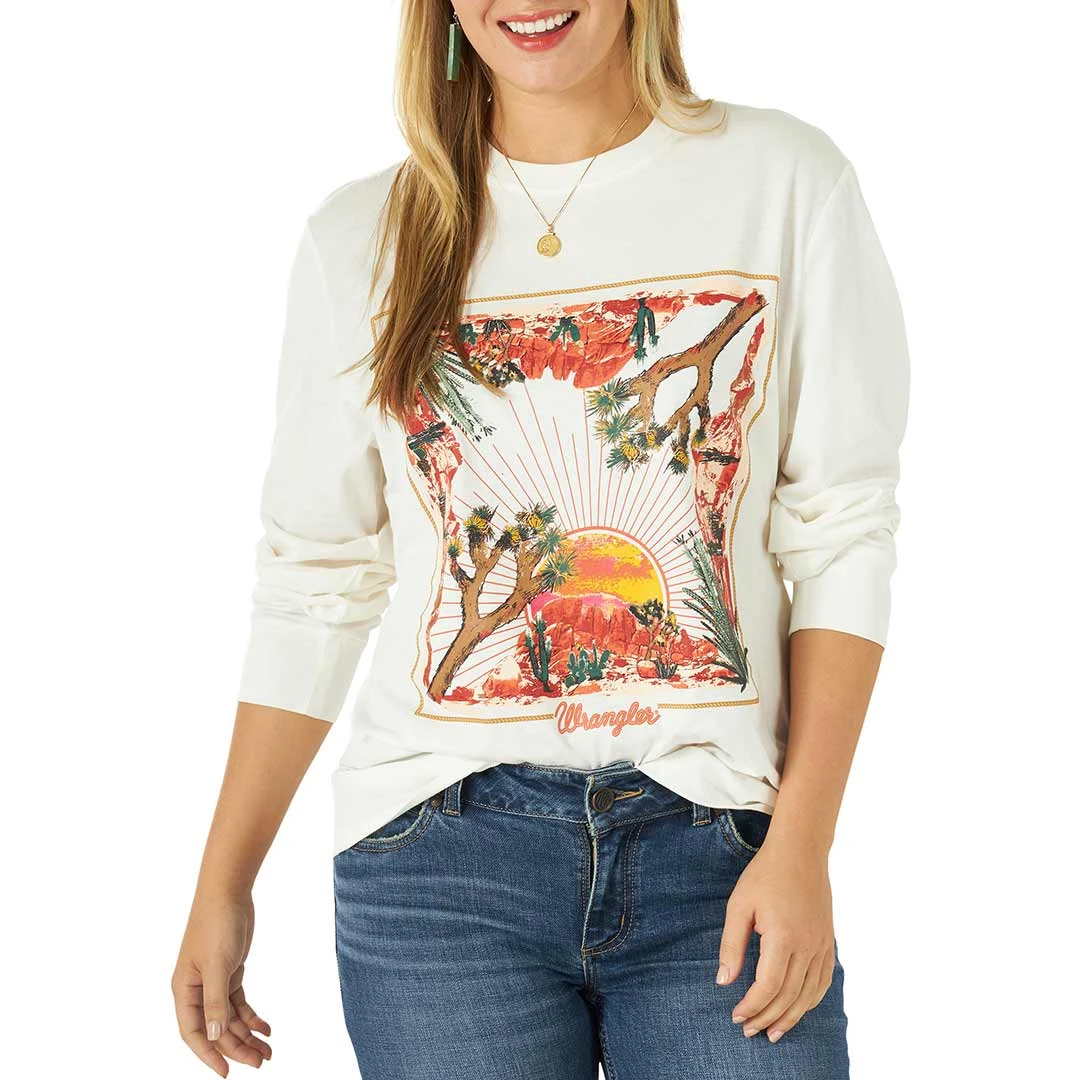 Wrangler Women's Retro Graphic Long Sleeve T-Shirt 1 Wrangler Women's Retro Graphic Long Sleeve T-Shirt