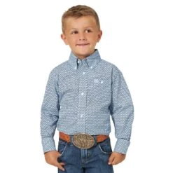 Wrangler Boys' George Strait Geometric Print Shirt 6 Wrangler Boys' George Strait Geometric Print Shirt -Western Cowboy Equipment Store img57834 wrangler boy s george strait geometric print shirt