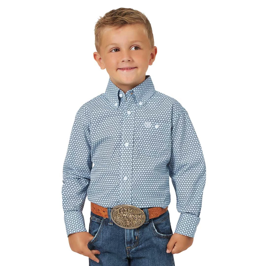 Wrangler Boys' George Strait Geometric Print Shirt 3 Wrangler Boys' George Strait Geometric Print Shirt - Image 3