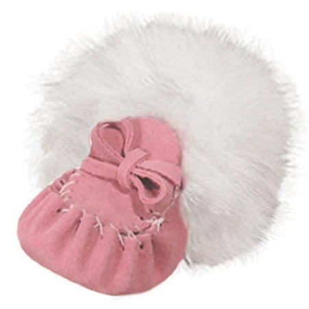 Laurentian Chief Baby Fur Trim Moccasins 3 Laurentian Chief Baby Fur Trim Moccasins - Image 3