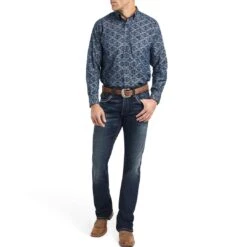 Ariat Men's Keanu Classic Fit Button-Down Shirt -Western Cowboy Equipment Store img58533 ariat men s keanu classic fit button down shirt