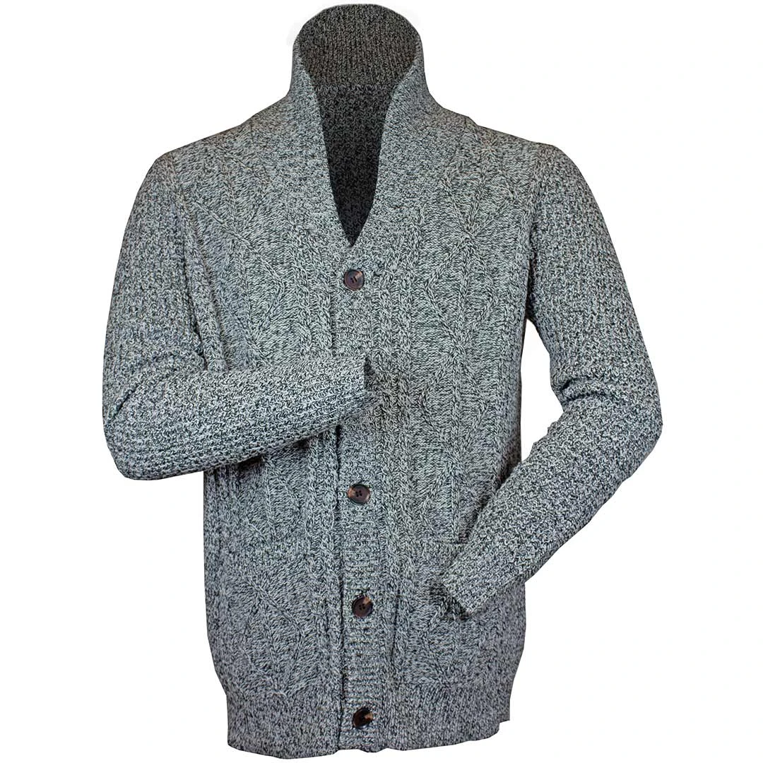 Hedge Men's Cable Knit Button-Up Sweater 3 Hedge Men's Cable Knit Button-Up Sweater - Image 3