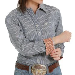 Cinch Women's Stripe Print Button-Down Shirt 6 Cinch Women's Stripe Print Button-Down Shirt -Western Cowboy Equipment Store img59868 cinch women s stripe print button down shirt