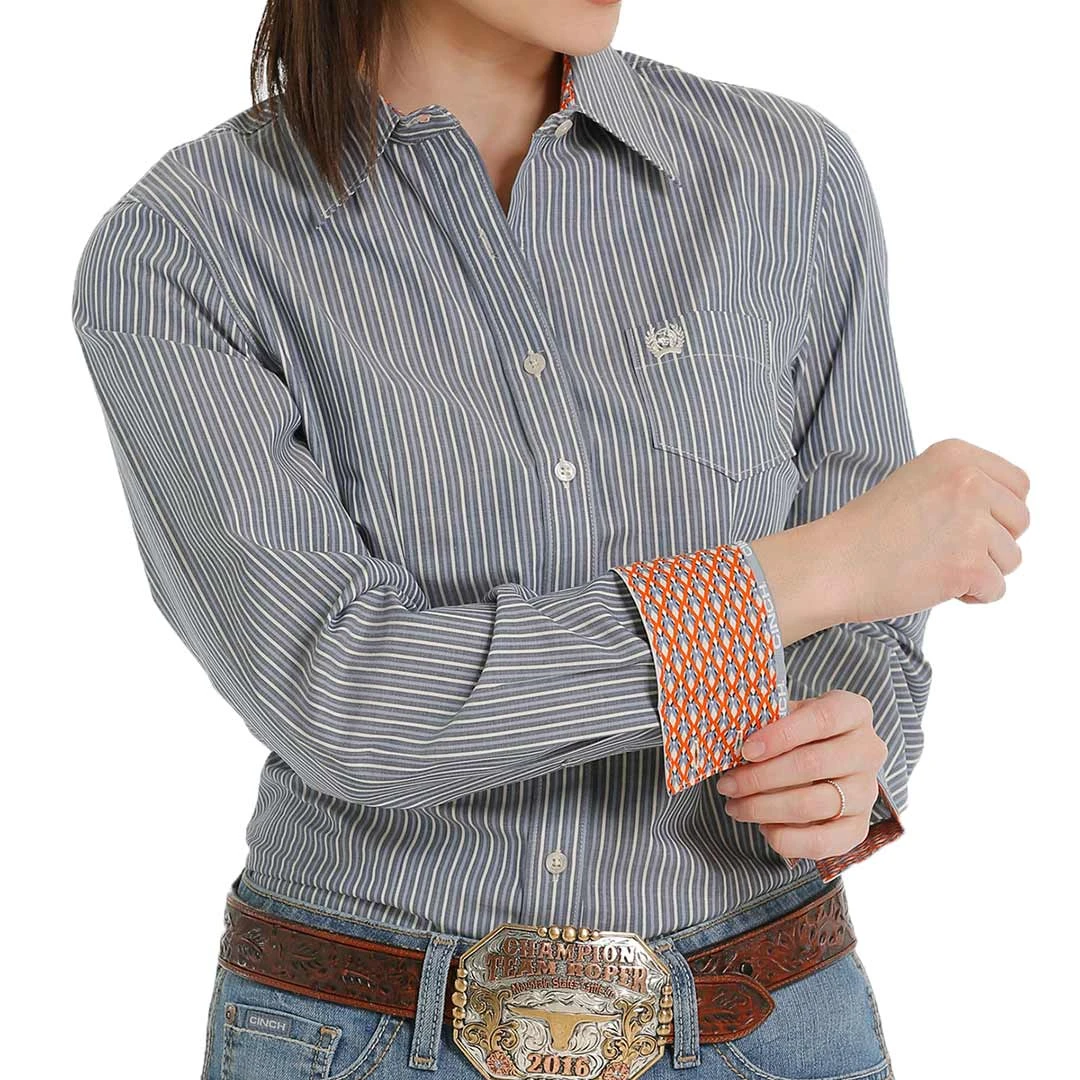 Cinch Women's Stripe Print Button-Down Shirt 3 Cinch Women's Stripe Print Button-Down Shirt - Image 3