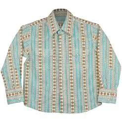 Cowboy Legend Boys' Aztec Stripe Snap Shirt