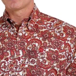 Cinch Men's Paisley Print Button-Down Shirt -Western Cowboy Equipment Store img61015 cinch men s paisley print button down shirt