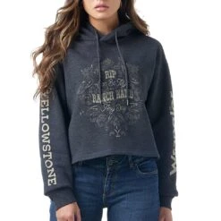 Wrangler X Yellowstone Women's Ranch Hand Cropped Hoodie