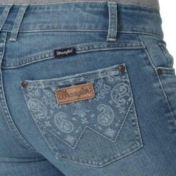 Wrangler Women's Retro Paisley Pocket Bootcut Jeans -Western Cowboy Equipment Store img65411 wrangler women s retro paisley pocket bootcut jeans