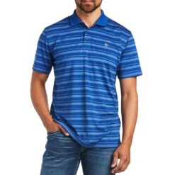 Ariat Men's Ombre Stripe Fitted Polo -Western Cowboy Equipment Store img65460 ariat men s ombre stripe fitted polo