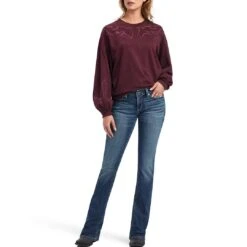 Ariat Women's Stitched Crew Sweatshirt 7 Ariat Women's Stitched Crew Sweatshirt -Western Cowboy Equipment Store img66864 ariat women s stitched crew sweatshirt