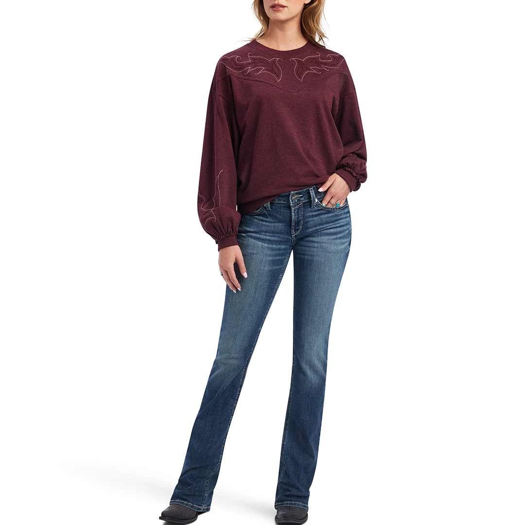 Ariat Women's Stitched Crew Sweatshirt 4 Ariat Women's Stitched Crew Sweatshirt - Image 4