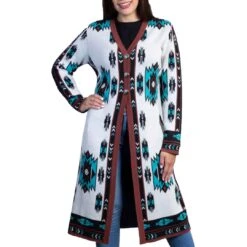 Time Of The West Women's Aztec Duster Cardigan -Western Cowboy Equipment Store img67413 time of the west women s aztec duster cardigan