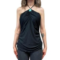 Pat Dahnke Women's Turquoise Cabochon Halter Tube Top