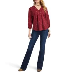 Ariat Women's Peasant Chimayo Blouse -Western Cowboy Equipment Store img68474 ariat women s peasant chimayo blouse