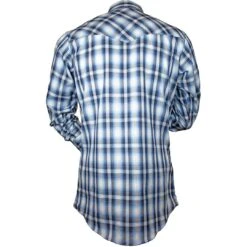 Ely Cattleman Men's Ombre Plaid Snap Shirt -Western Cowboy Equipment Store img68729 ely cattleman men s ombre plaid snap shirt