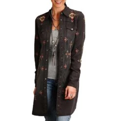 Stetson Women's Southwest Denim Shirt Dress -Western Cowboy Equipment Store img69206 stetson women s southwest denim shirt dress