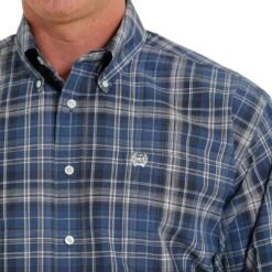Cinch Men's Plaid Button-Down Shirt -Western Cowboy Equipment Store img69347 cinch men s plaid button down shirt