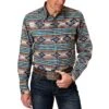 Roper Men's Aztec Print Snap Shirt