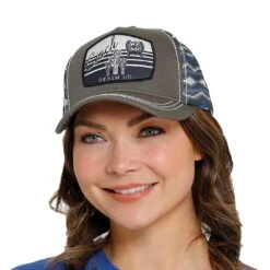 Cinch Women's Aztec Trucker Snap Back Cap -Western Cowboy Equipment Store img70518 cinch women s aztec trucker snap back cap