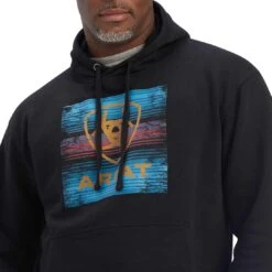 Ariat Men's Serape Block Hoodie -Western Cowboy Equipment Store img71958 ariat men s serape block hoodie