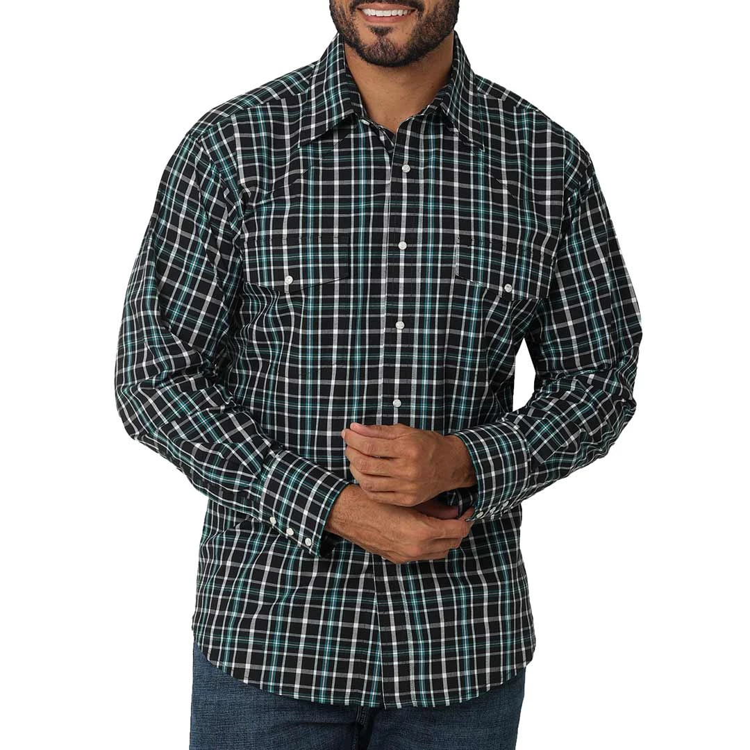 Wrangler Men's Wrinkle Resist Plaid Snap Shirt 1 Wrangler Men's Wrinkle Resist Plaid Snap Shirt