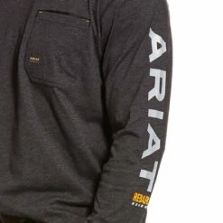 Ariat Men's Rebar Workman Logo Sleeve T-shirt -Western Cowboy Equipment Store img73677 ariat men s rebar workman logo sleeve t shirt