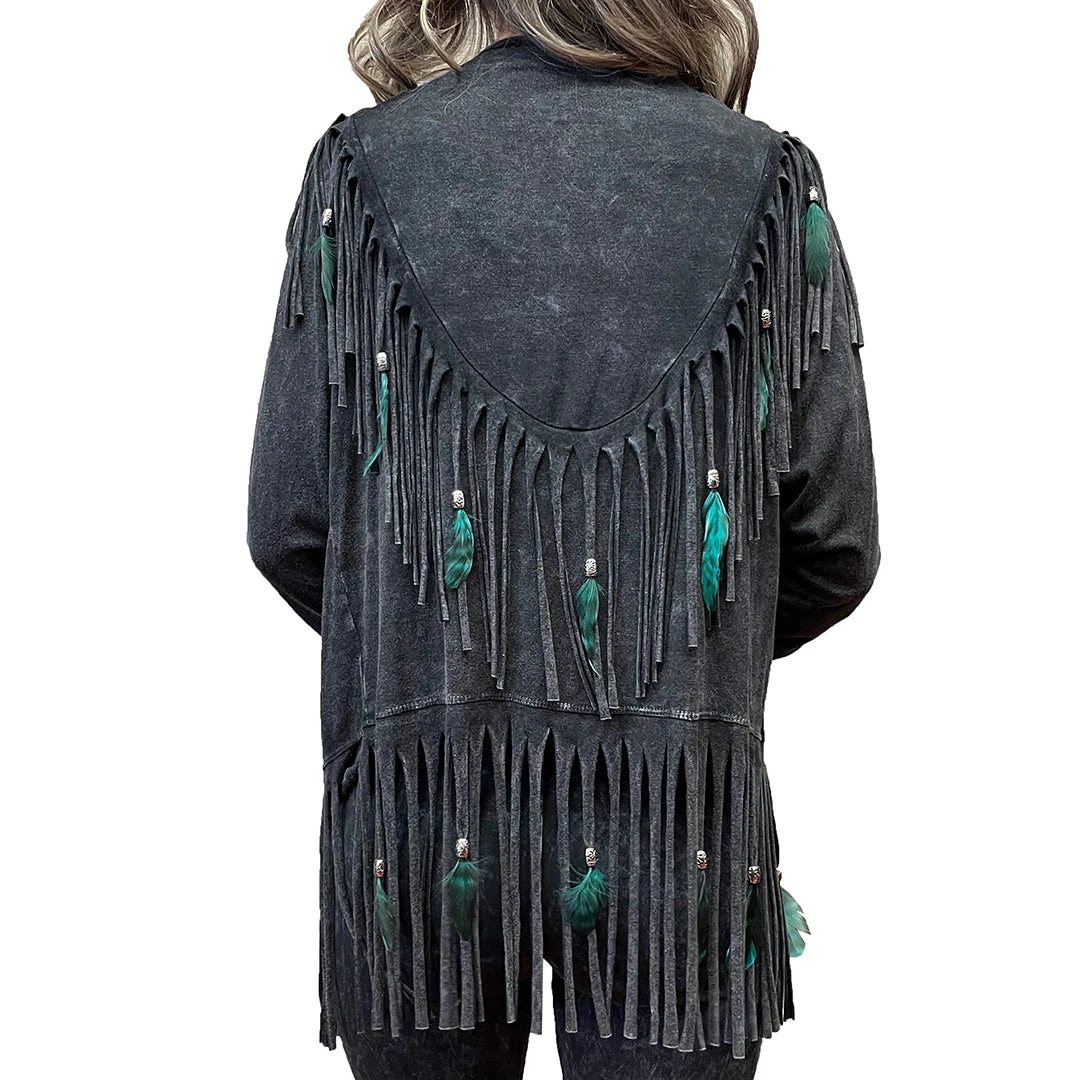 Pat Dahnke Women's Fringe And Feather Short Jacket 2 Pat Dahnke Women's Fringe And Feather Short Jacket - Image 2