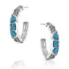 Montana Silversmiths Trilogy Trillion Turquoise Hoop Earrings