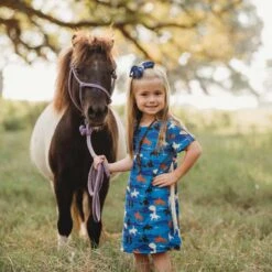 Shea Baby Toddler Girls' Blue Running Horse Dress 5 Shea Baby Toddler Girls' Blue Running Horse Dress -Western Cowboy Equipment Store img74957 shea baby toddler girls blue running horse dress