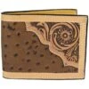 Ranger Belt Co. Men's Ostrich Skin Tooled Bifold Wallet