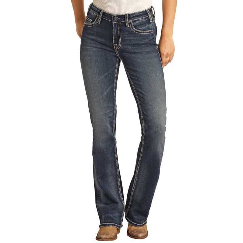 Rock & Roll Cowgirl Women's Cow Print Embroidered Bootcut Jeans 3 Rock & Roll Cowgirl Women's Cow Print Embroidered Bootcut Jeans - Image 3