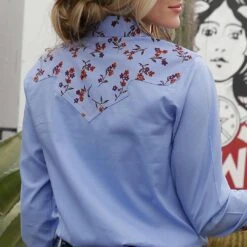 Cruel Denim Women's Floral Yoke Snap Shirt -Western Cowboy Equipment Store img77229 cruel denim women s floral yoke snap shirt