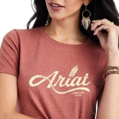 Ariat Women's Wheat Script Graphic T-Shirt -Western Cowboy Equipment Store img79165 ariat women s wheat script graphic t shirt