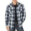 Wrangler Men's Rock 47 Embroidered Plaid Snap Shirt