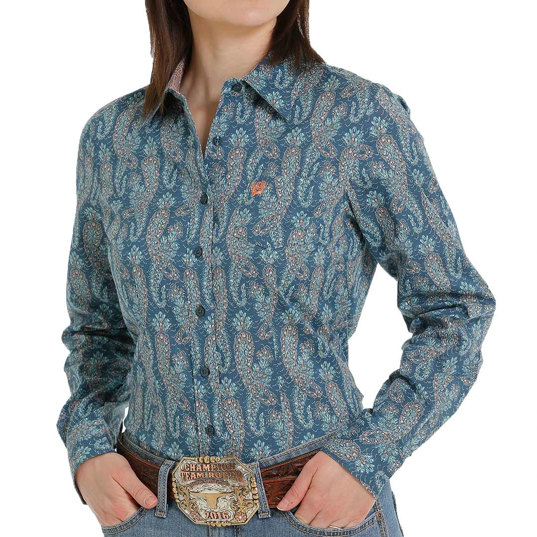 Cinch Women's Paisley Print Button-Down Shirt 2 Cinch Women's Paisley Print Button-Down Shirt - Image 2