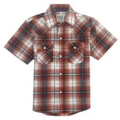 Ely Cattleman Boys' Plaid Snap Shirt -Western Cowboy Equipment Store img81659 ely cattleman boy s plaid snap shirt