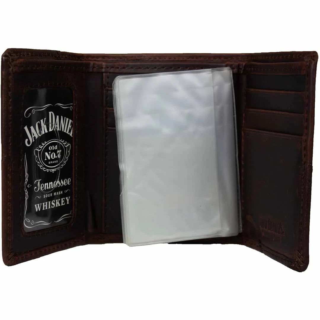 Jack Daniel's Men's Silver Concho Tri-Fold Wallet 3 Jack Daniel's Men's Silver Concho Tri-Fold Wallet - Image 3