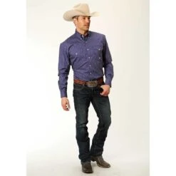 Roper Men's Foulard Geo Print Shirt -Western Cowboy Equipment Store img83355 roper men s foulard geo print shirt